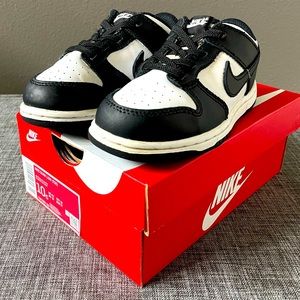 Nike Dunk Low “Panda” White Black CW1589-100 TD Toddler Baby Boy Size 10c